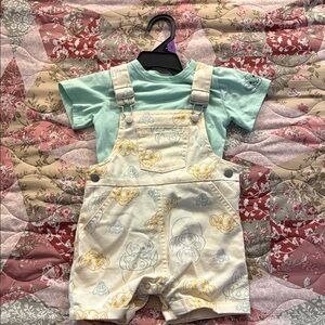 Disney Lion King Overalls w/ shirt set. (Brand new, no tags!) Baby 12 months.